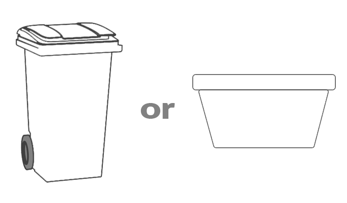 Illustration of the two types of communal waste bin
