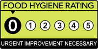 Food hygiene rating scheme score zero