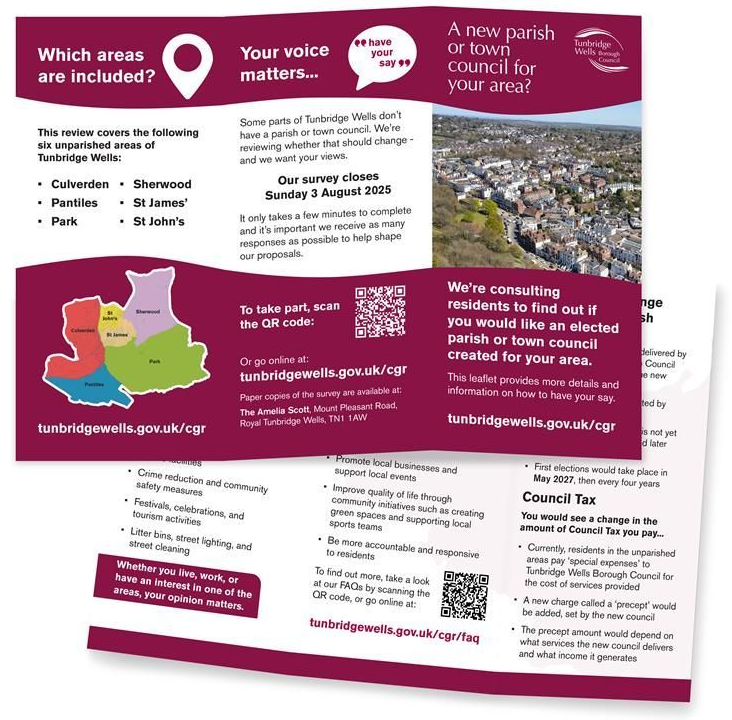 An image showing a preview of the community governance review leaflet
