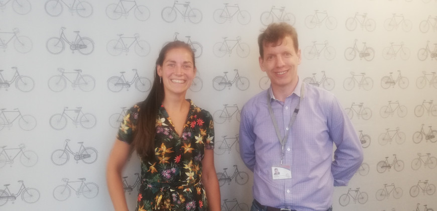 Ben Chapelard with a representative from The Dutch Cycling Embassy
