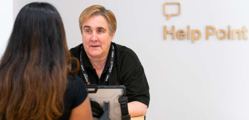 Photo of our customer service team helping a resident
