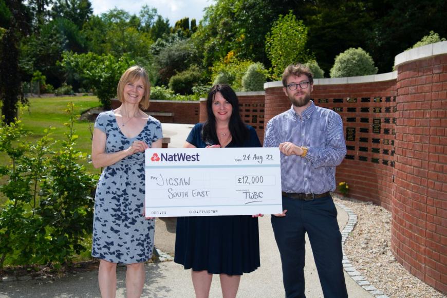 Crematorium donation presented to bereavement charity